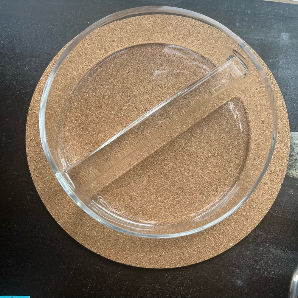 Split Dish Glass Serving Bowl